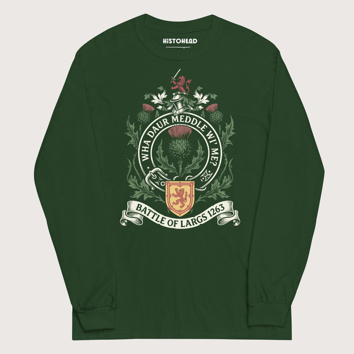Forest Green Scotland Battle of Largs 1263 - Long Sleeve - history buff gift by HistoHead