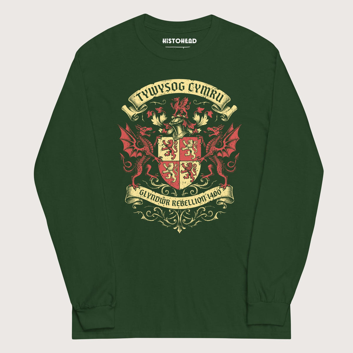 Forest Green Glyndwr Rebellion 1400 - Long Sleeve - history buff gift by HistoHead