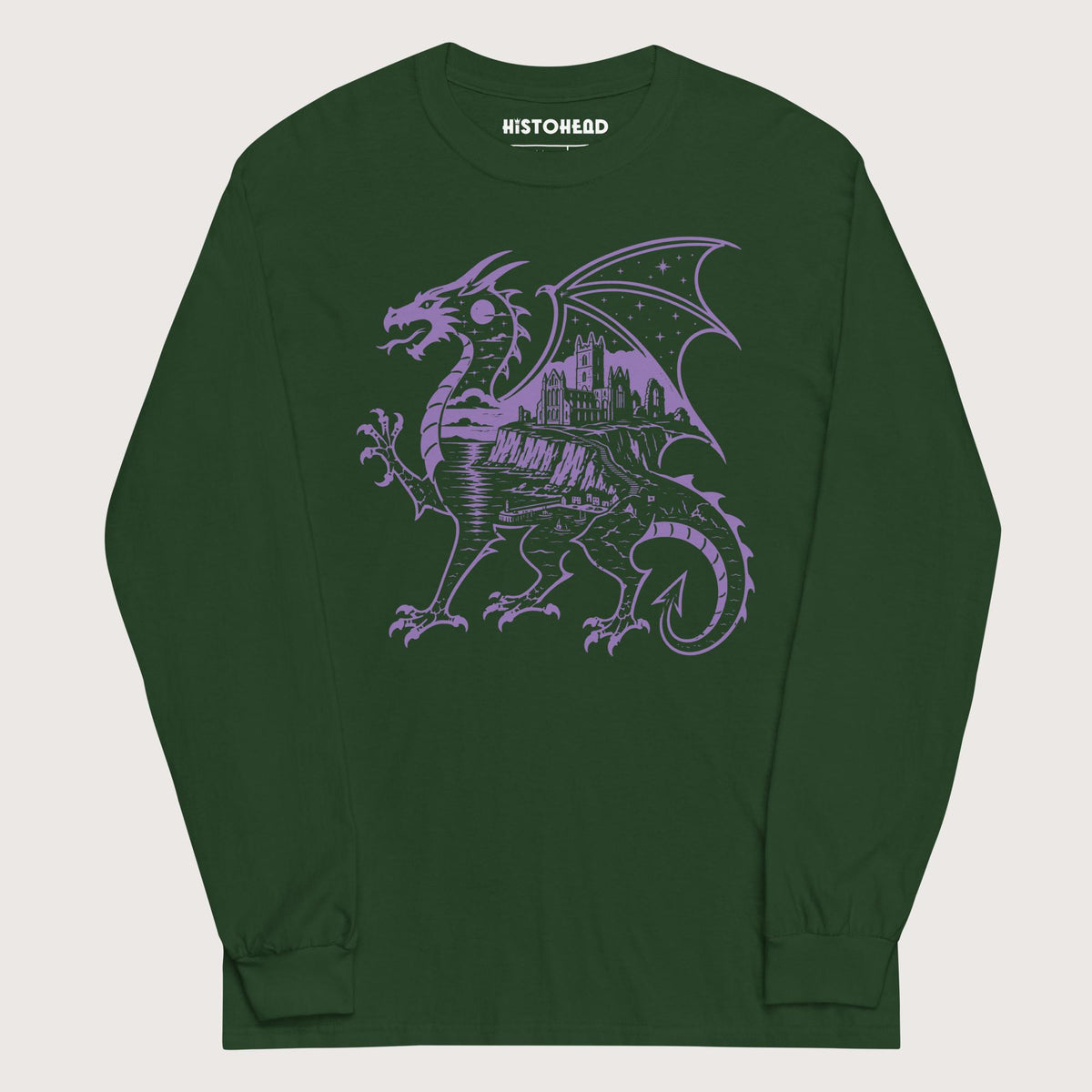 Forest Green Whitby Wyrm - Long Sleeve - history buff gift by HistoHead