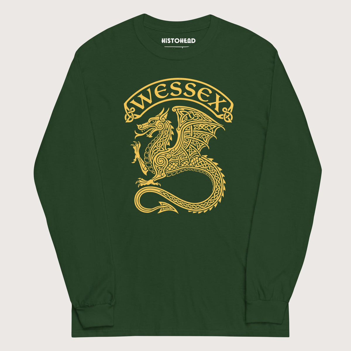 Forest Green Wessex Dragon - Long Sleeve - history buff gift by HistoHead