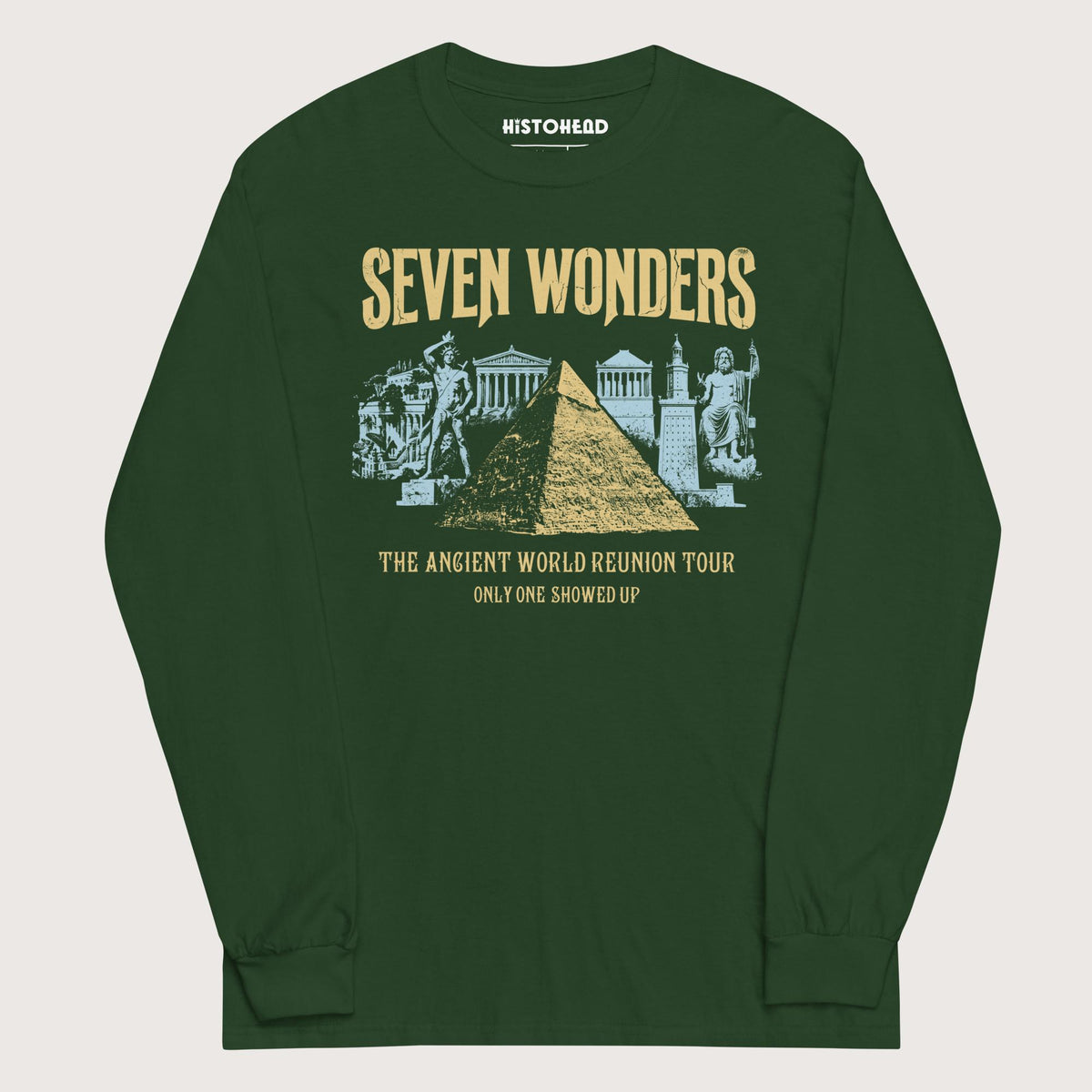 Forest Green Seven Wonders Reunion Tour - Long Sleeve - history buff gift by HistoHead