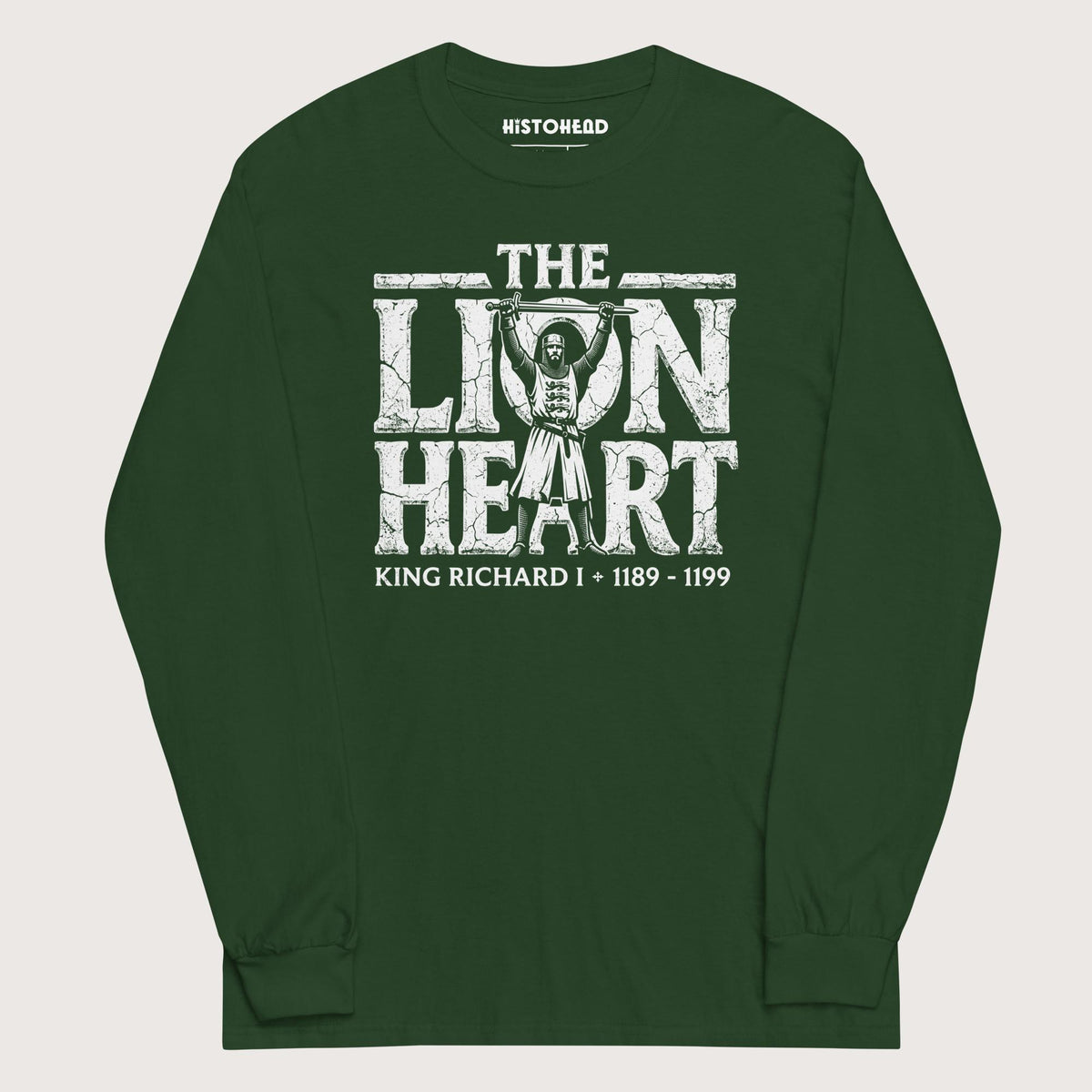 Forest Green Richard the Lionheart - Long Sleeve - history buff gift by HistoHead