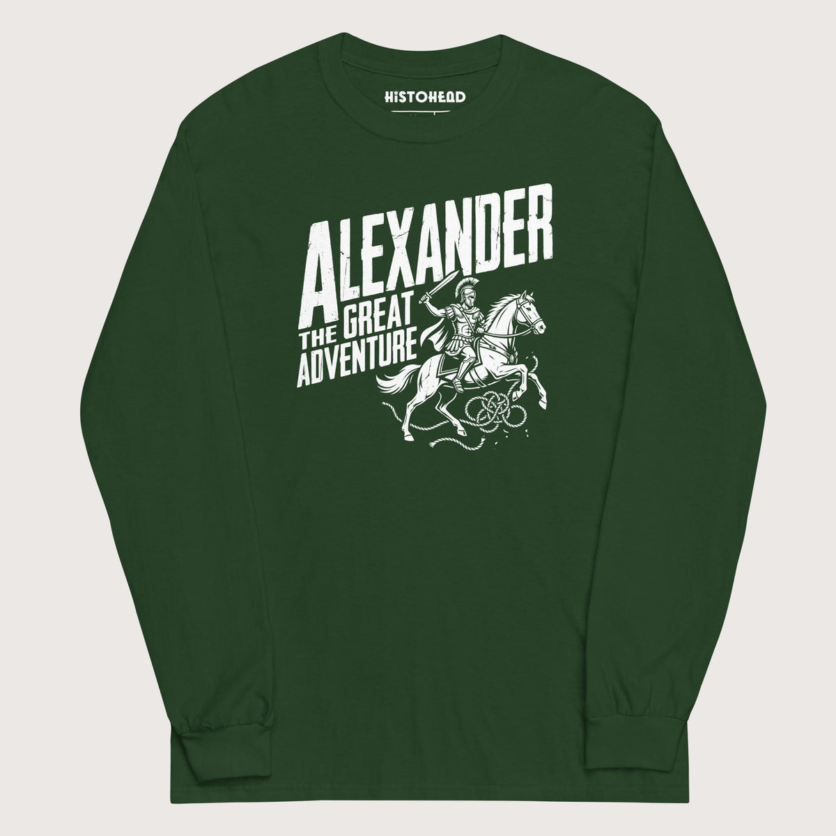 Forest Green Alexander the Great Adventure - Long Sleeve - history buff gift by HistoHead
