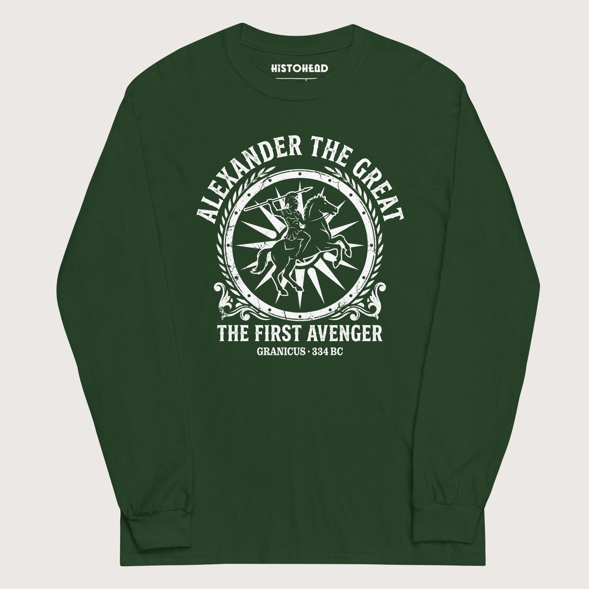 Forest Green Alexander the Great First Avenger - Long Sleeve - history buff gift by HistoHead