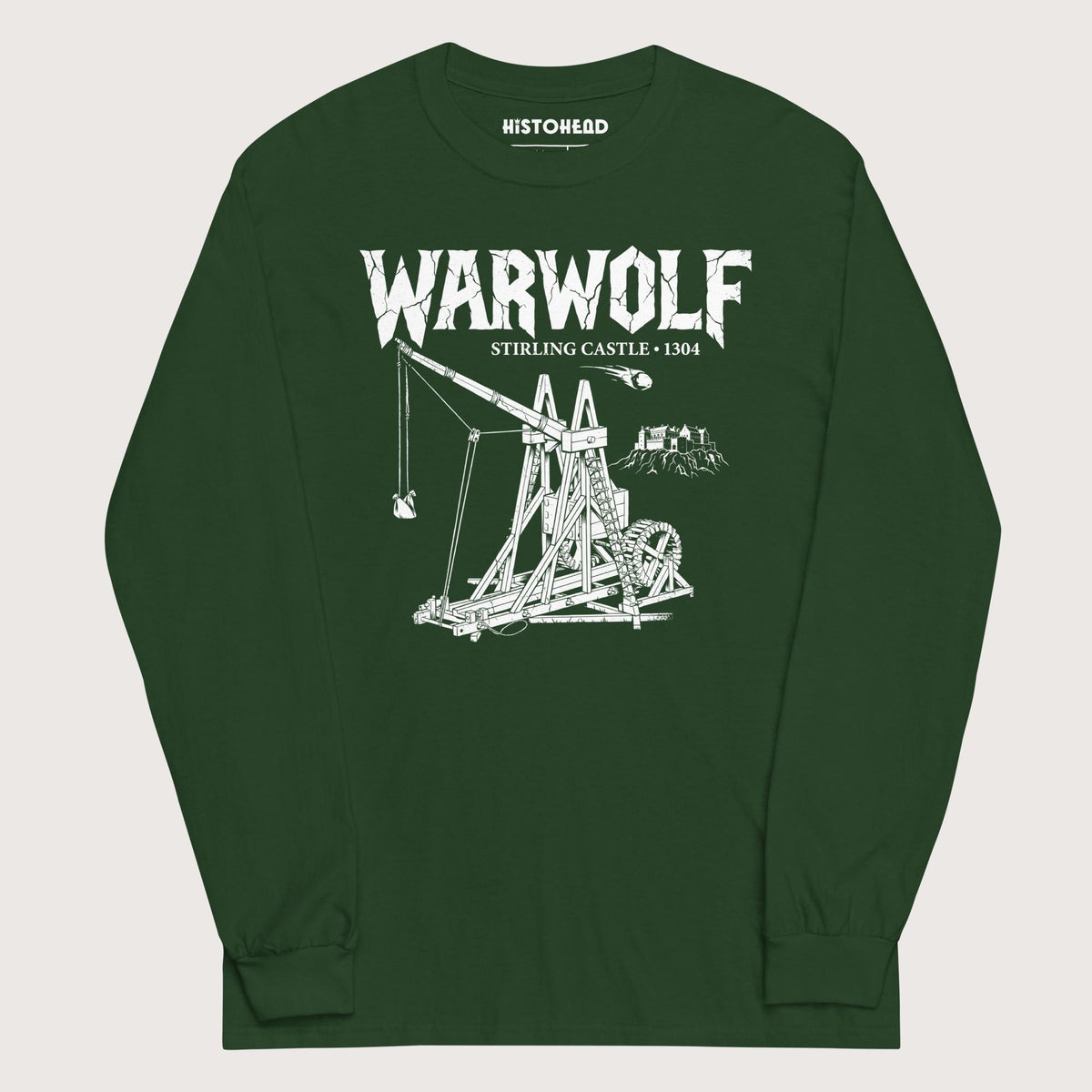 Forest Green Warwolf Trebuchet - Long Sleeve - history buff gift by HistoHead