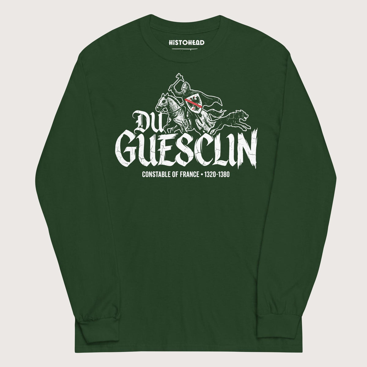 Forest Green Du Guesclin - Long Sleeve - history buff gift by HistoHead