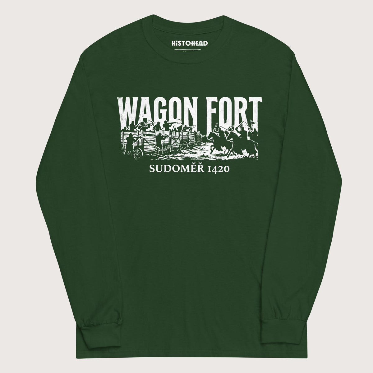 Forest Green Wagon Fort Battle of Sudoměř - Long Sleeve - history buff gift by HistoHead