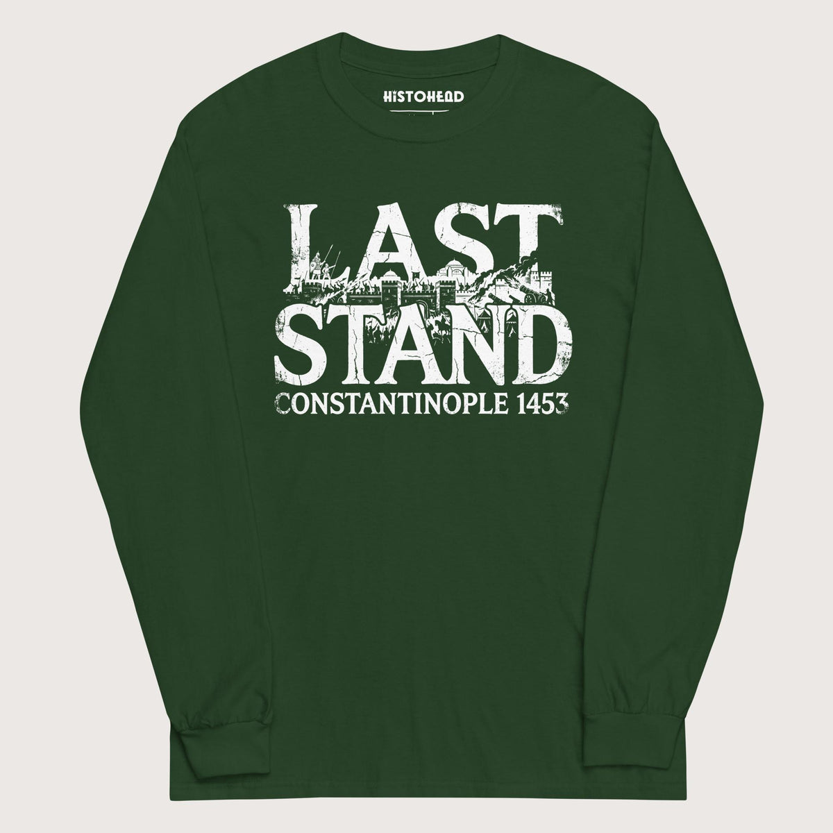 Forest Green Last Stand Constantinople 1453 - Long Sleeve - history buff gift by HistoHead