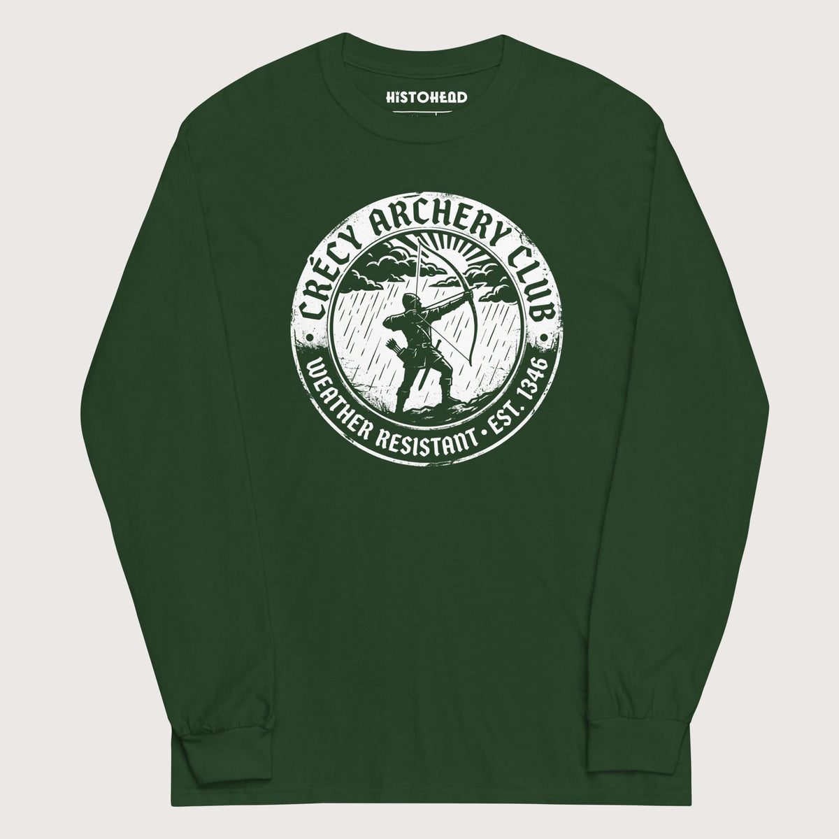 Forest Green Crecy Archery Club - Long Sleeve - history buff gift by HistoHead