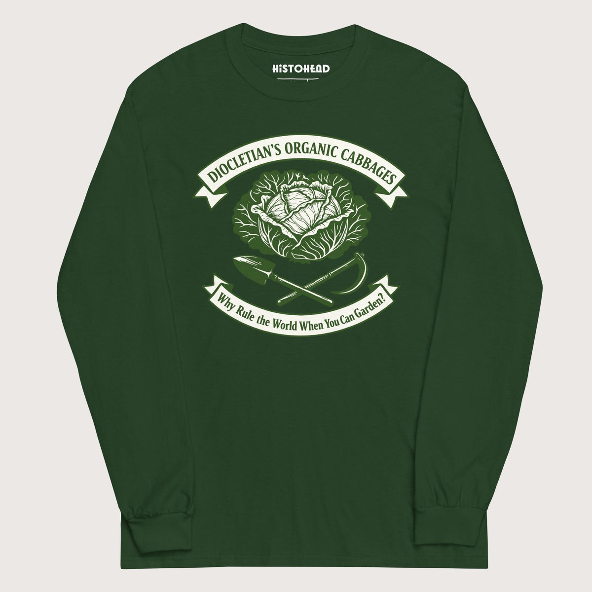 Forest Green Diocletian's Cabbage - Long Sleeve - history buff gift by HistoHead