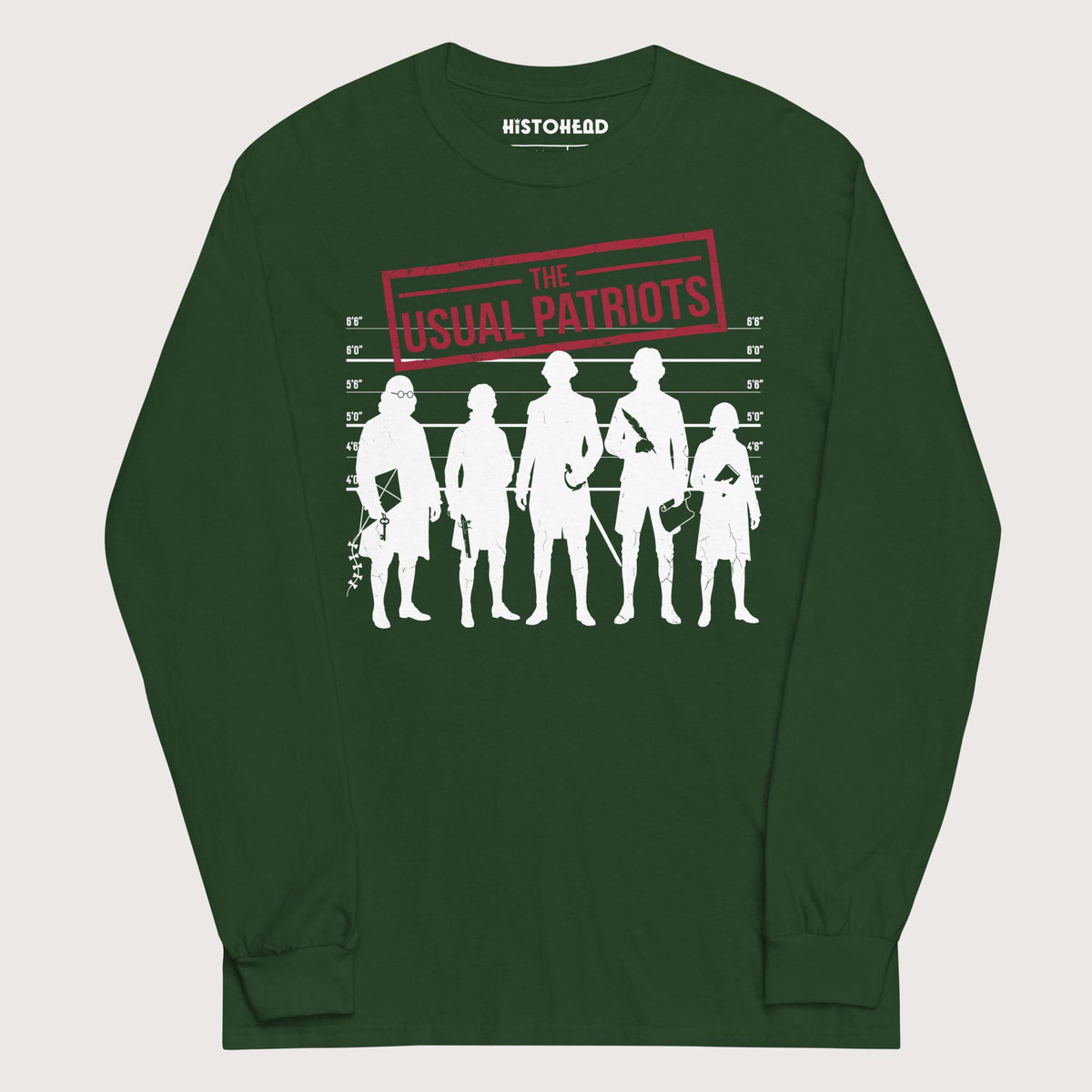 Forest Green The Usual Patriots - Long Sleeve - history buff gift by HistoHead