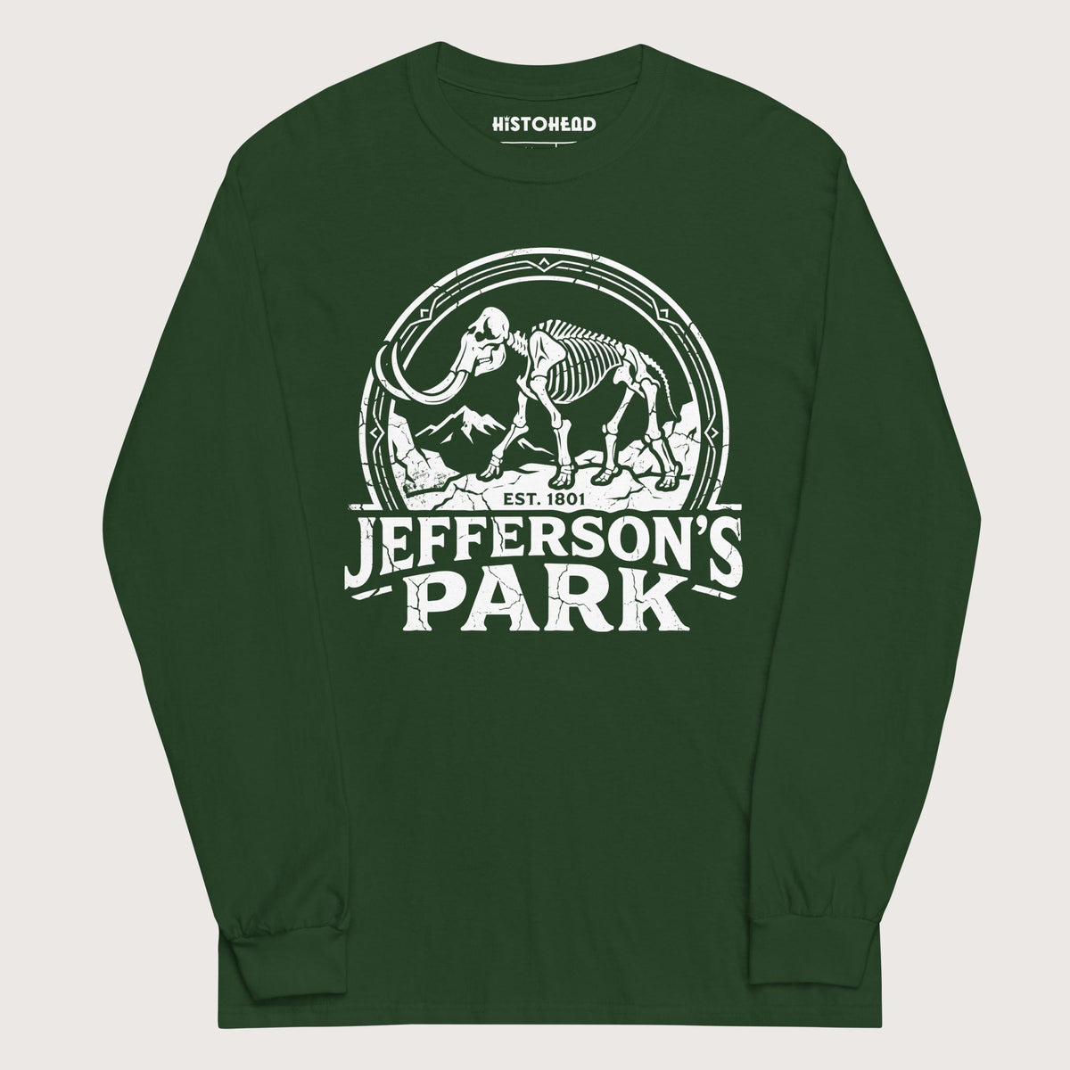 Forest Green Jefferson's Park - Long Sleeve - history buff gift by HistoHead