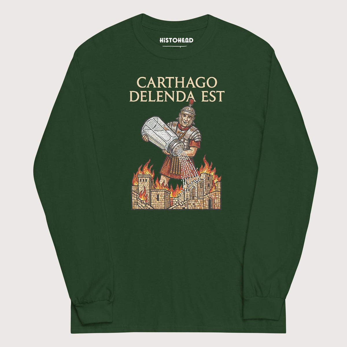 Forest Green Salting Carthage - Long Sleeve - history buff gift by HistoHead