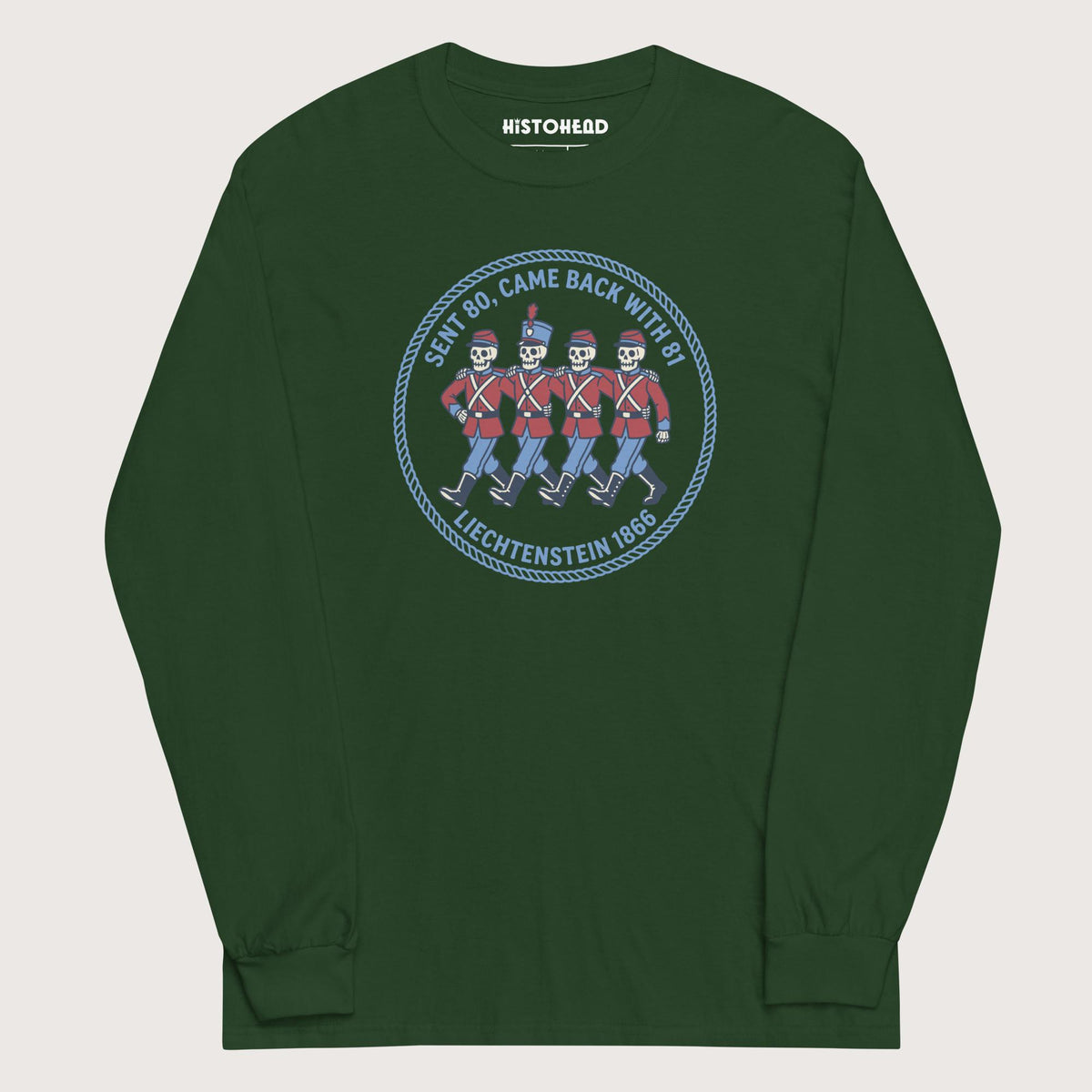Forest Green Liechtenstein 1866 - Long Sleeve - history buff gift by HistoHead