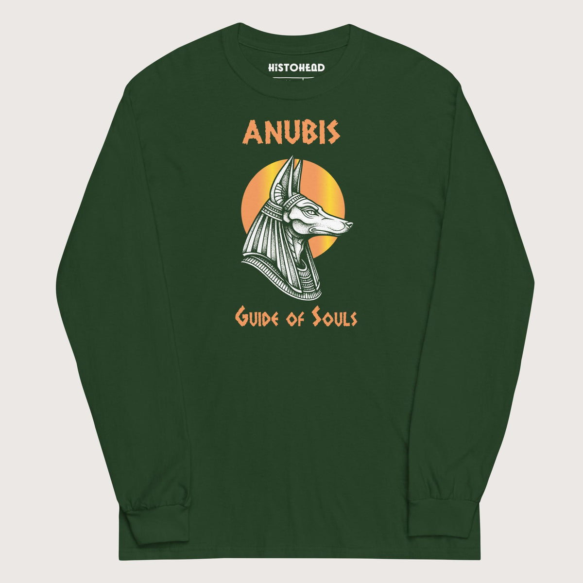 Forest Green Anubis Guide of Souls - Long Sleeve - history buff gift by HistoHead