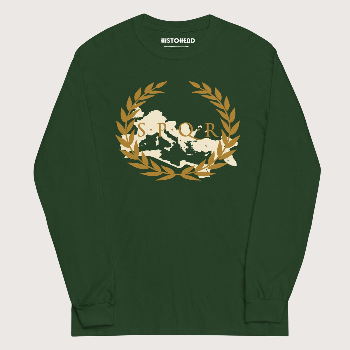 Forest Green Roman SPQR Banner - Long Sleeve - history buff gift by HistoHead