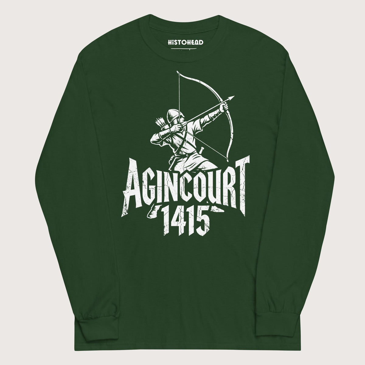 Forest Green Agincourt 1415 Longbowman - Long Sleeve - history buff gift by HistoHead