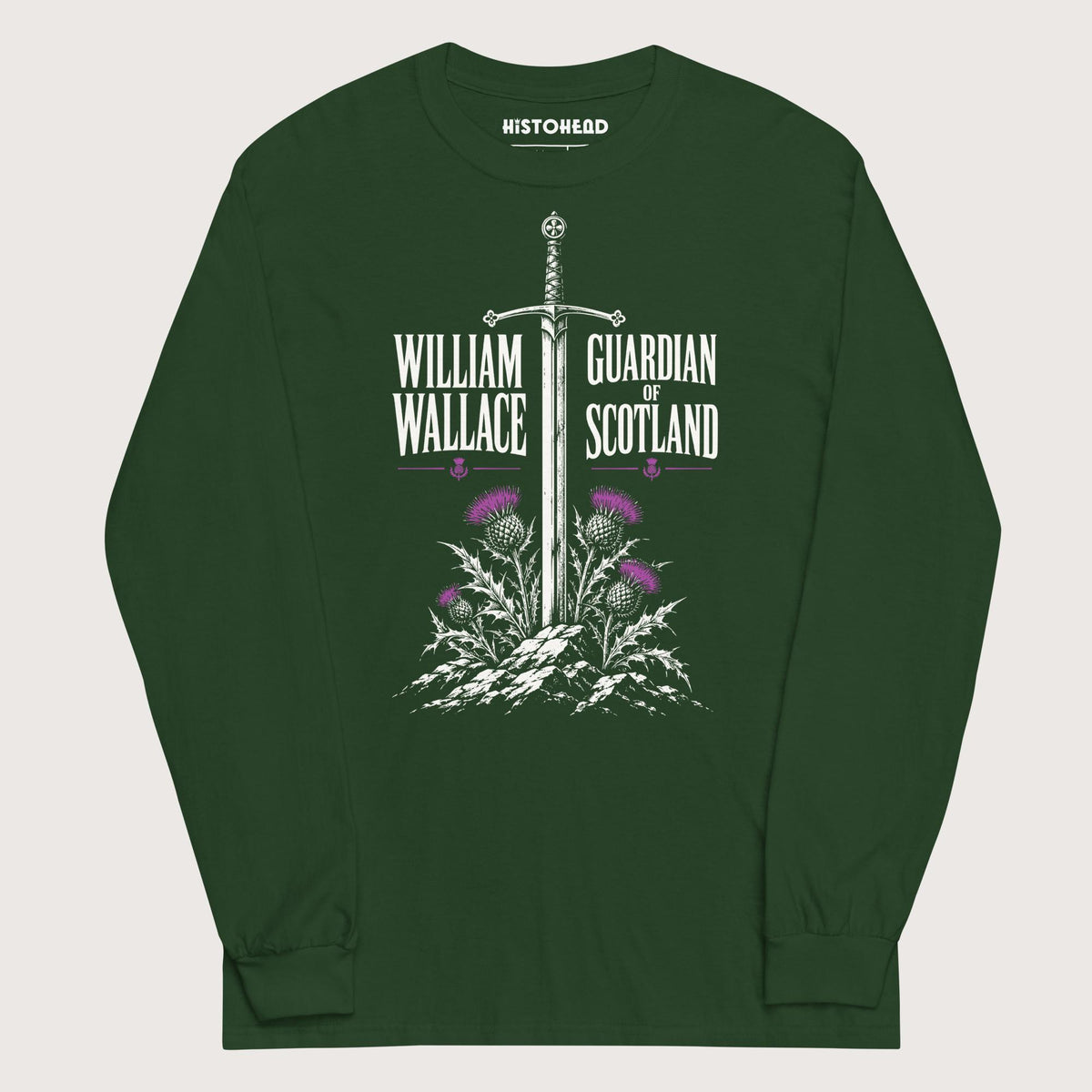 Forest Green William Wallace - Long Sleeve - history buff gift by HistoHead