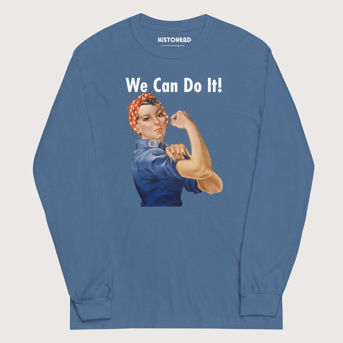 Indigo Blue Rosie We Can Do It - Long Sleeve - history buff gift by HistoHead