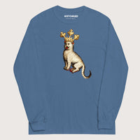 Indigo Blue Medieval Cat King - Long Sleeve - history buff gift by HistoHead