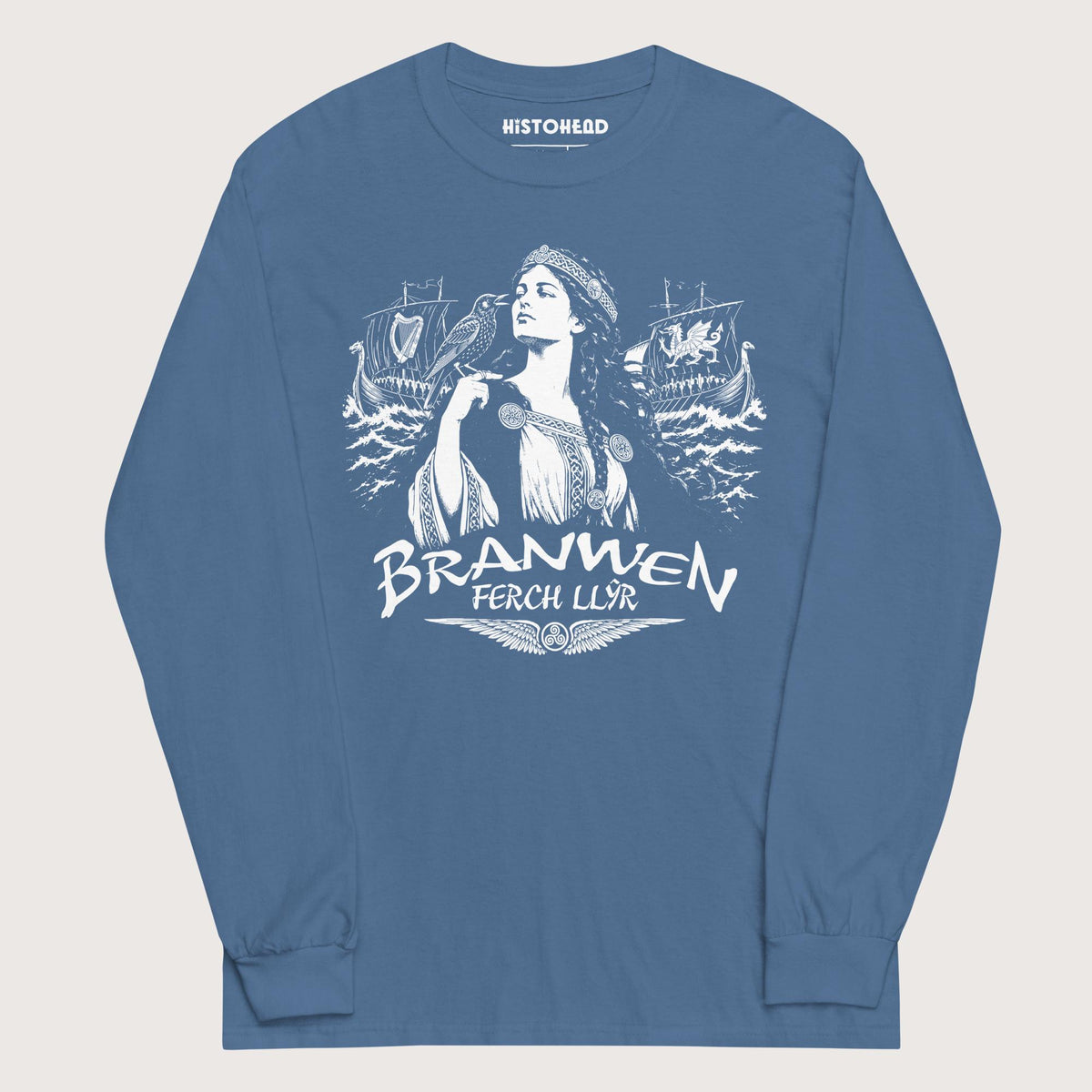 Indigo Blue Branwen ferch Llŷr - Long Sleeve - history buff gift by HistoHead