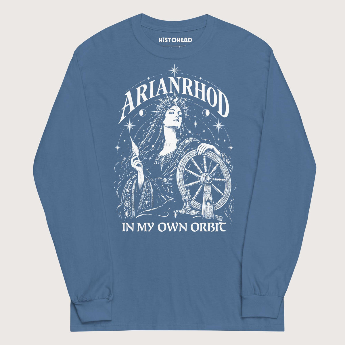 Indigo Blue Arianrhod In My Own Orbit - Long Sleeve - history buff gift by HistoHead