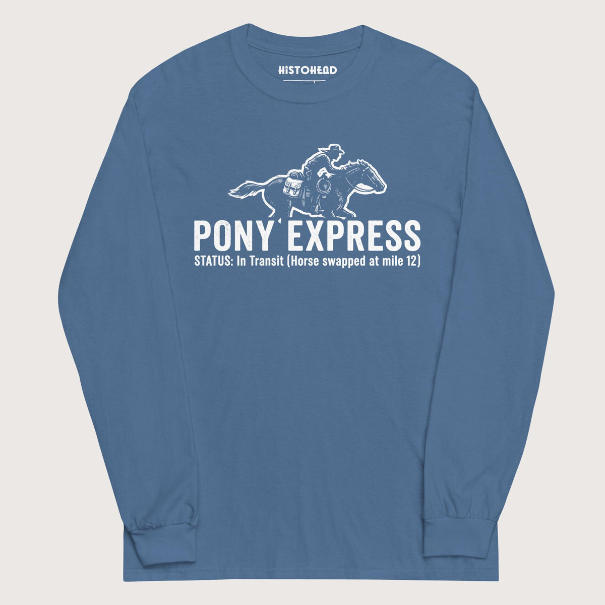 Indigo Blue Pony Express - Long Sleeve - history buff gift by HistoHead