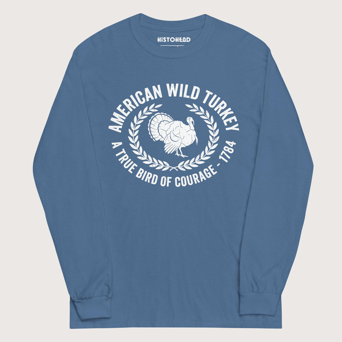 Indigo Blue American Wild Turkey - Long Sleeve - history buff gift by HistoHead