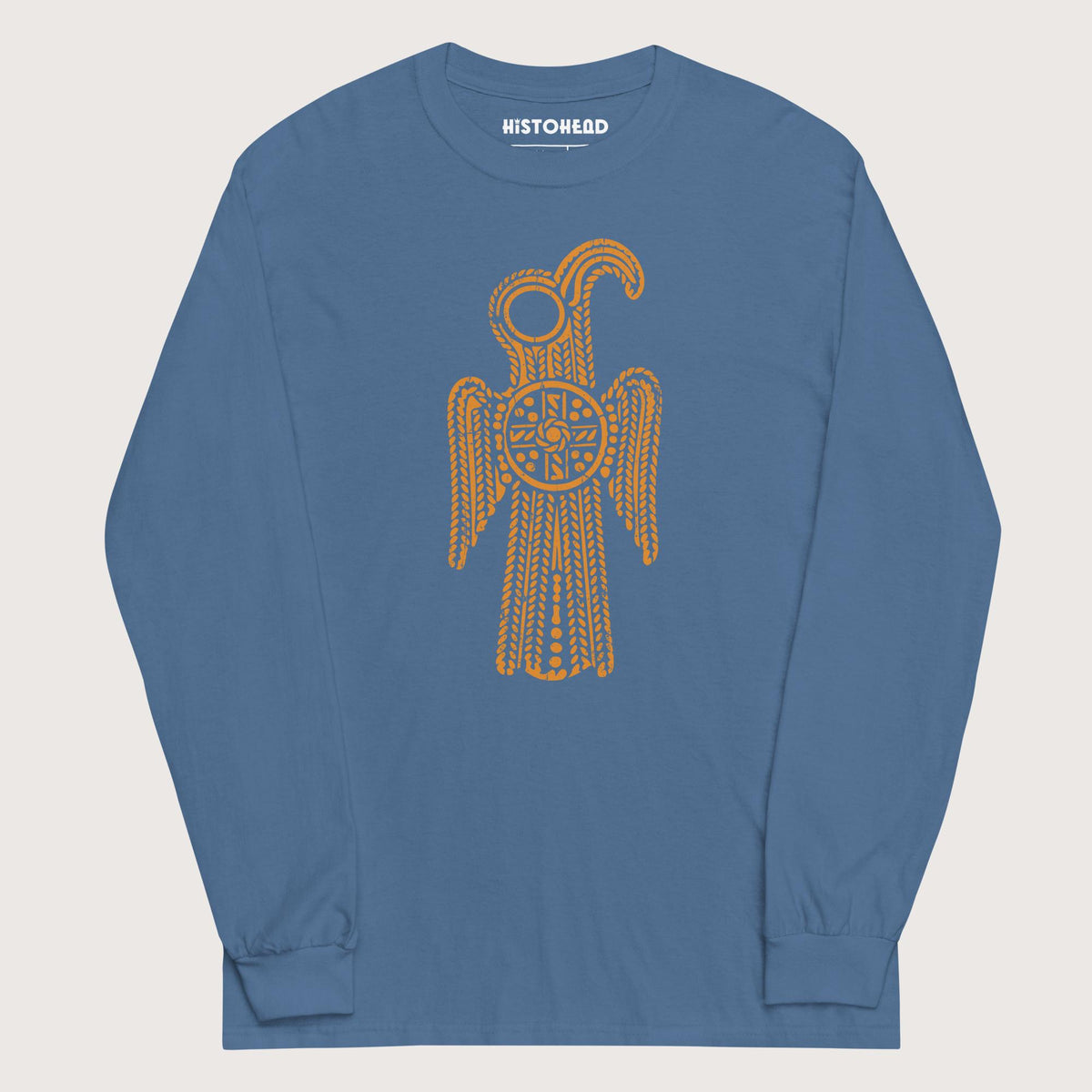 Indigo Blue Anglo-Saxon Eagle - Long Sleeve - history buff gift by HistoHead