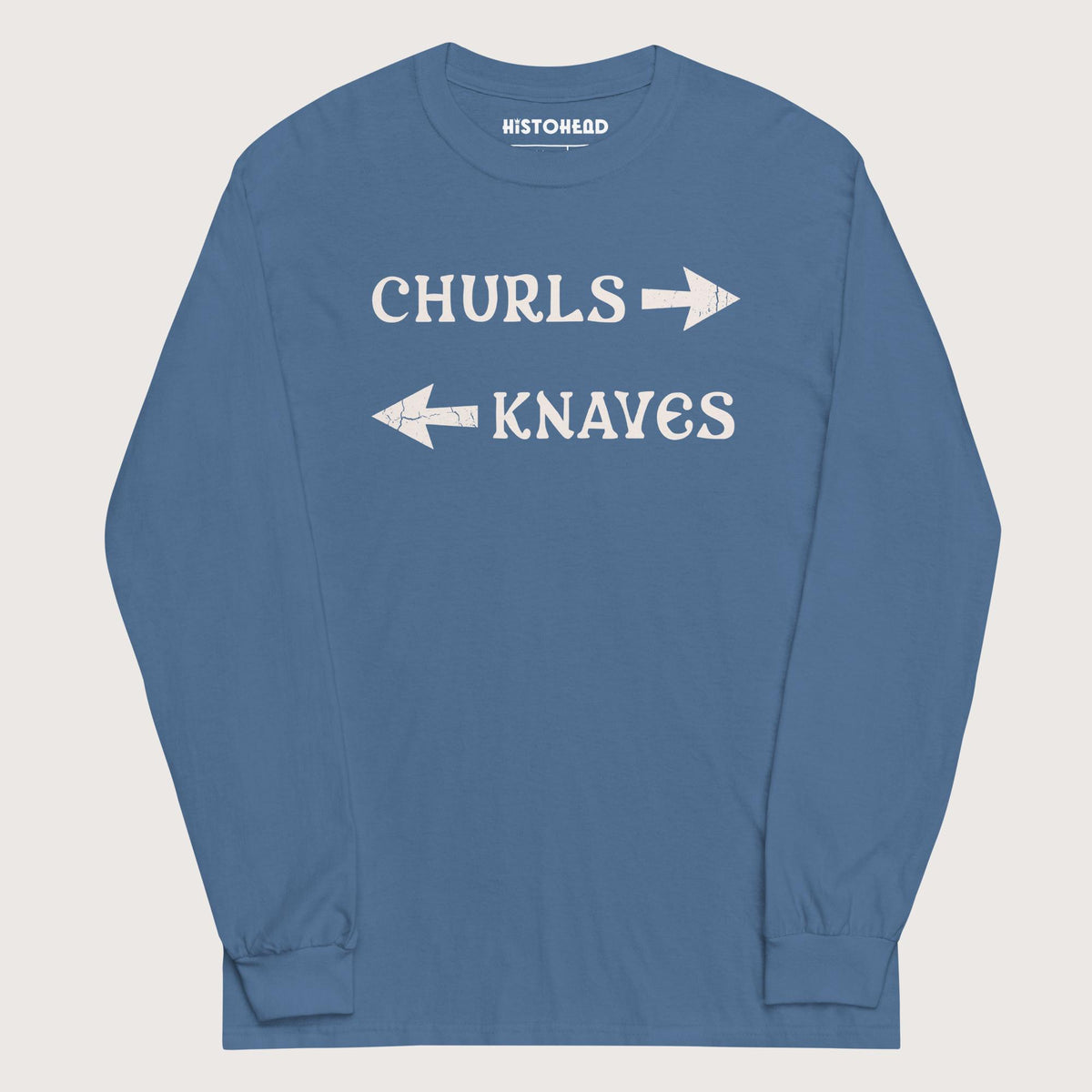 Indigo Blue Churls or Knaves - Long Sleeve - history buff gift by HistoHead