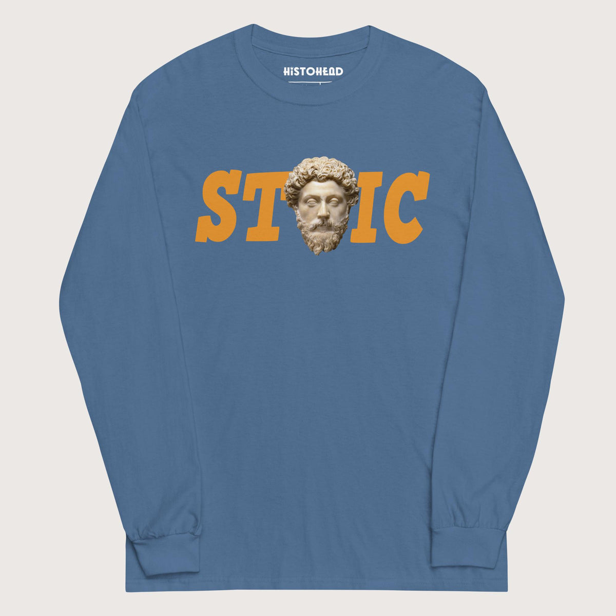 Indigo Blue Stoic Marcus Aurelius - Long Sleeve - history buff gift by HistoHead