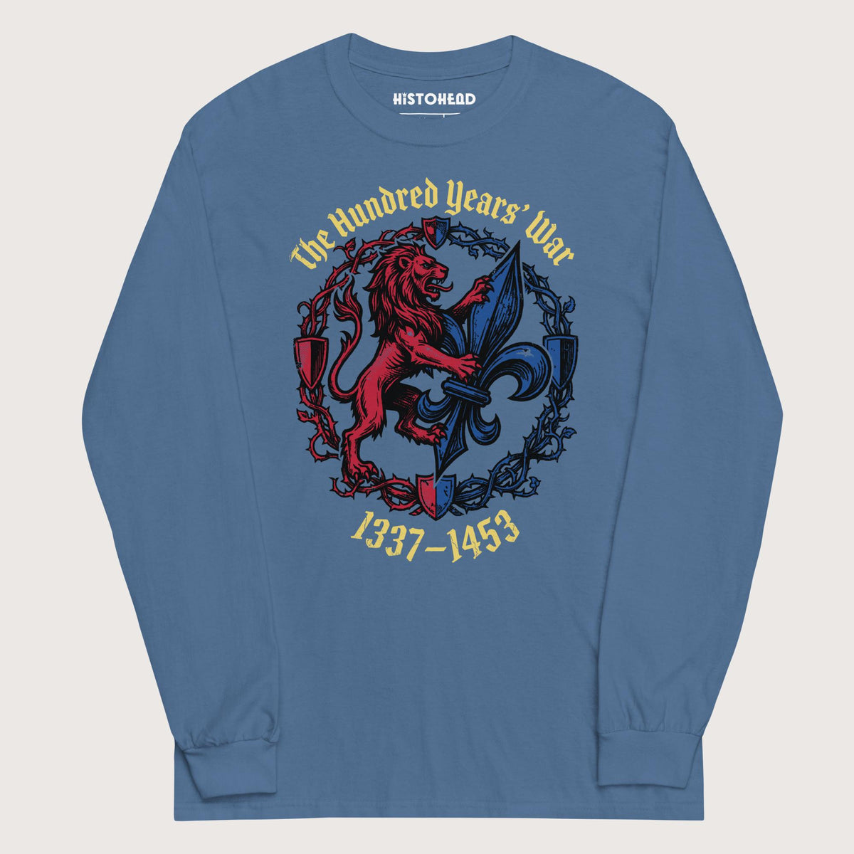 Indigo Blue The Hundred Years' War - Long Sleeve - history buff gift by HistoHead