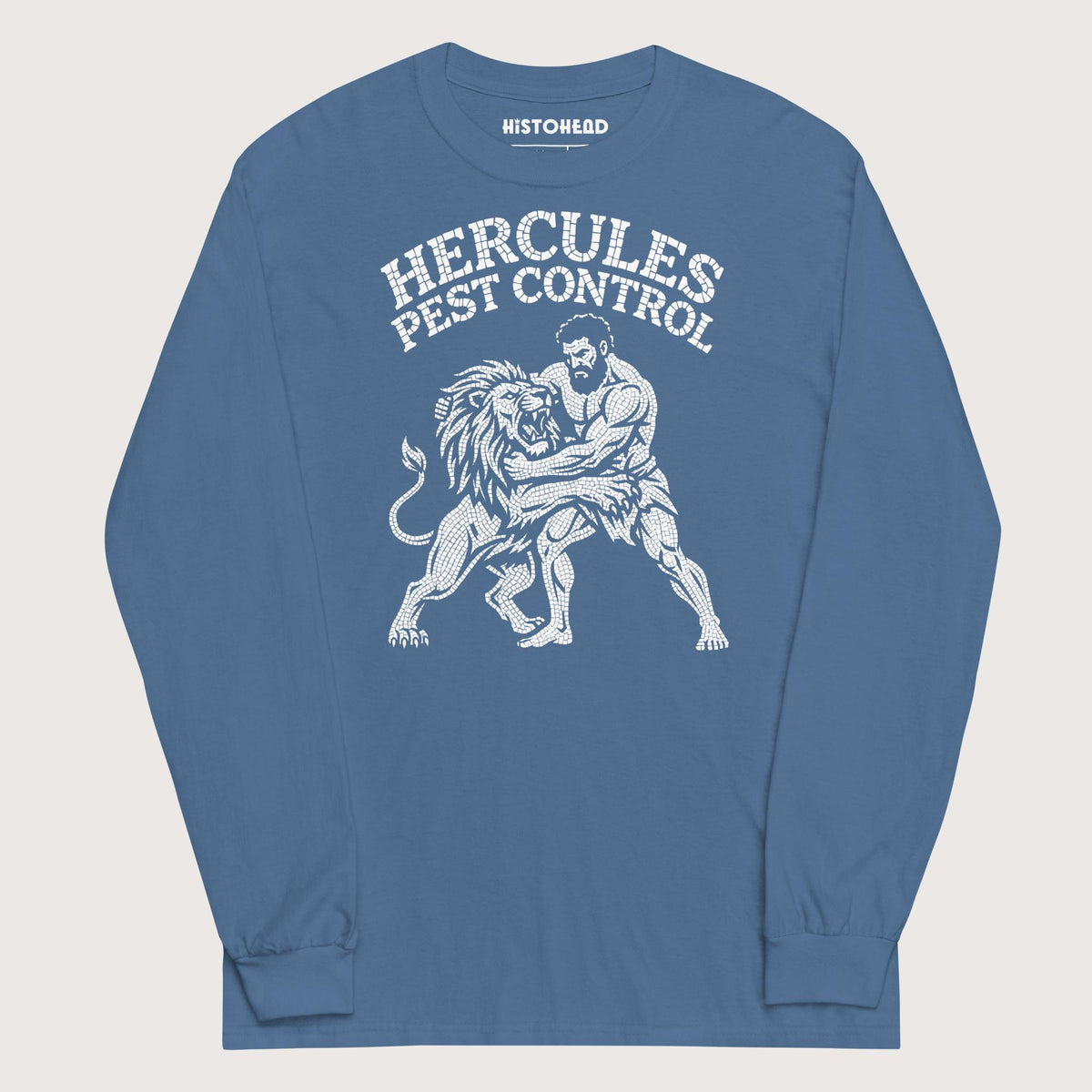 Indigo Blue Hercules Pest Control - Long Sleeve - history buff gift by HistoHead