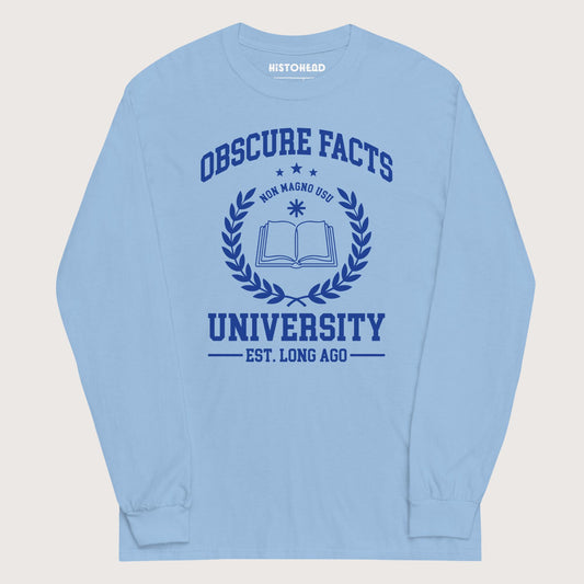 Light Blue Obscure Facts University - Long Sleeve - history buff gift by HistoHead