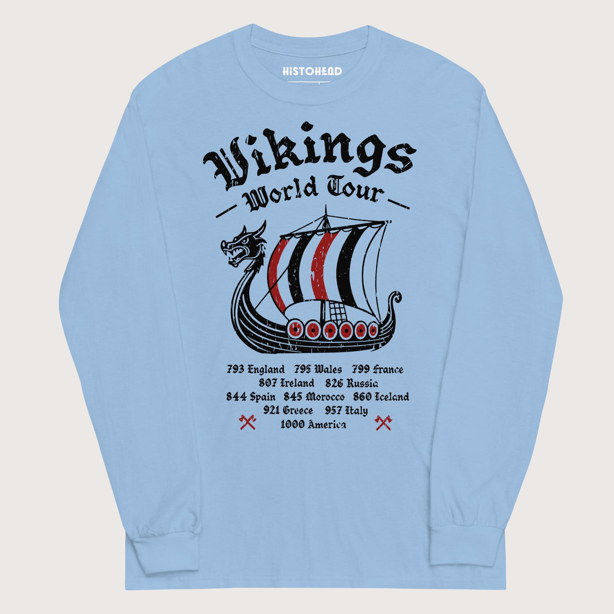 Light Blue Vikings World Tour - Long Sleeve - history buff gift by HistoHead