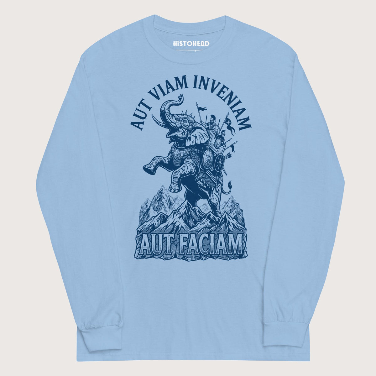 Light Blue Aut Viam Inveniam Hannibal Quote - Long Sleeve - history buff gift by HistoHead