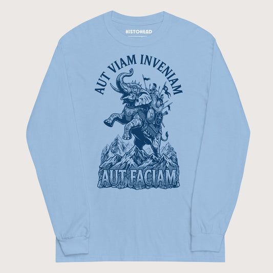 Light Blue Aut Viam Inveniam Hannibal Quote - Long Sleeve - history buff gift by HistoHead