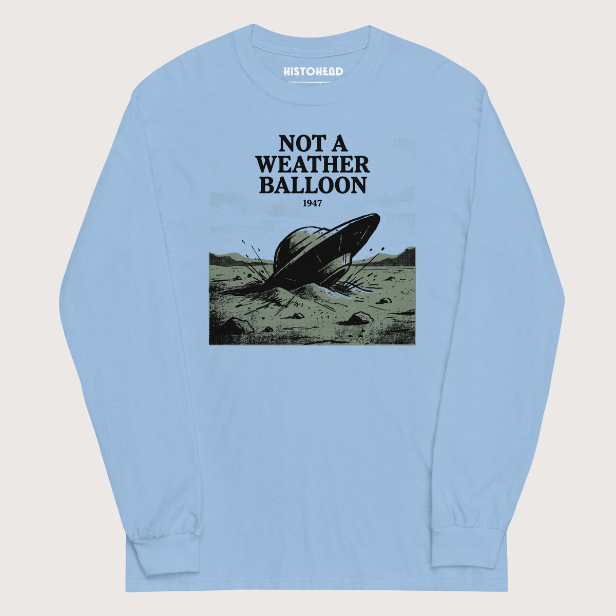 Light Blue Roswell Weather Balloon - Long Sleeve - history buff gift by HistoHead