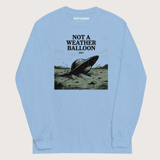 Light Blue Roswell Weather Balloon - Long Sleeve - history buff gift by HistoHead