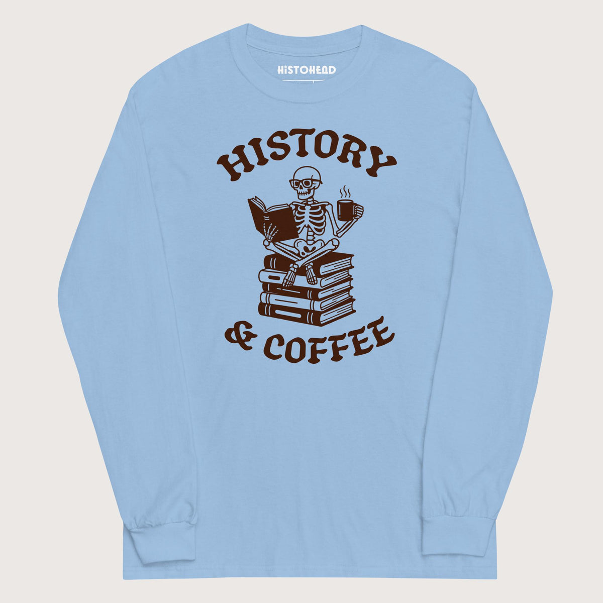 Light Blue History & Coffee - Long Sleeve - history buff gift by HistoHead