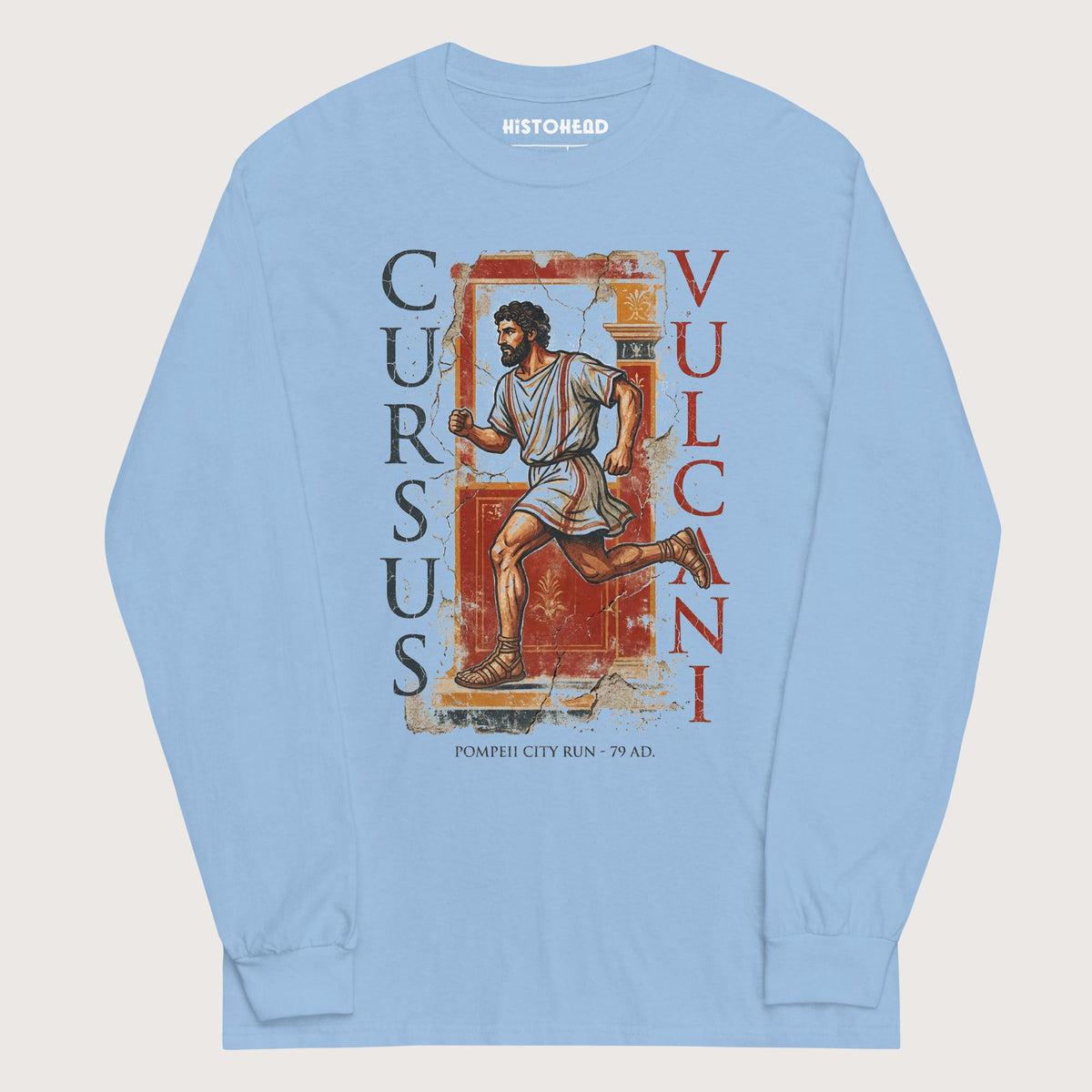 Light Blue Pompeii Cursus Vulcani - Long Sleeve - history buff gift by HistoHead