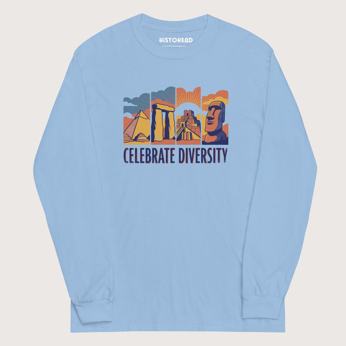 Light Blue Celebrate Diversity Stone Wonders Edition - Long Sleeve - history buff gift by HistoHead
