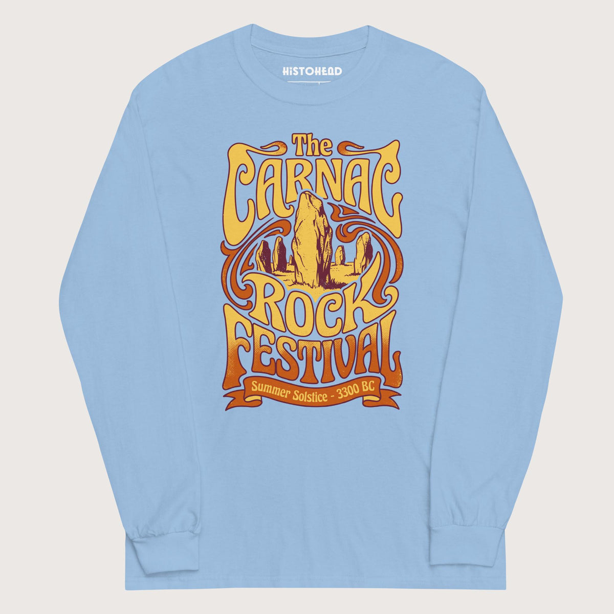 Light Blue Carnac Rock Festival - Long Sleeve - history buff gift by HistoHead