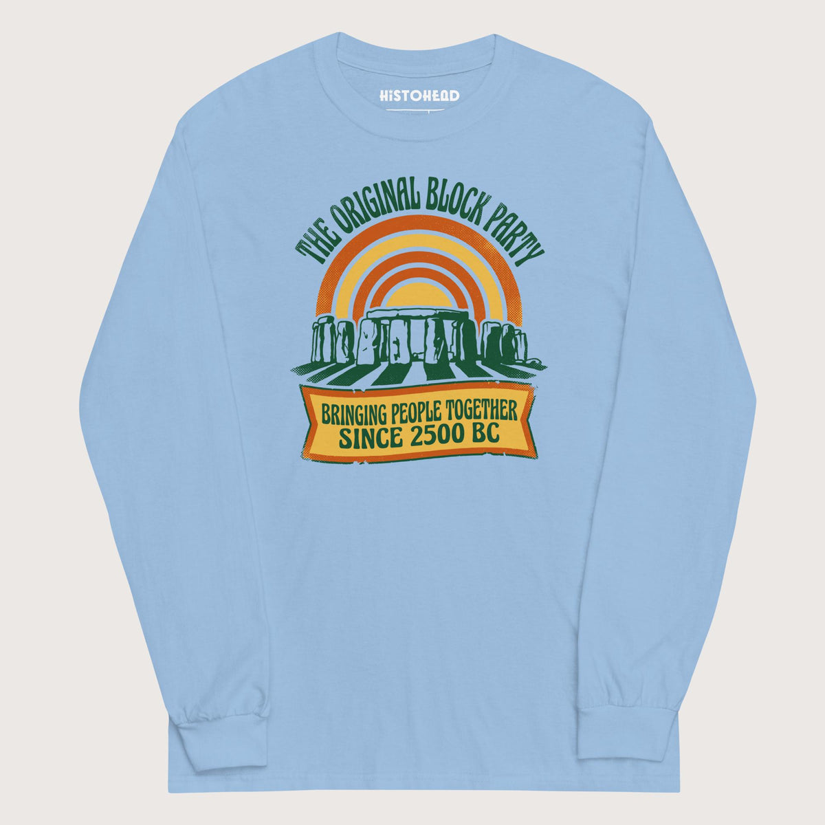 Light Blue Stonehenge Block Party - Long Sleeve - history buff gift by HistoHead