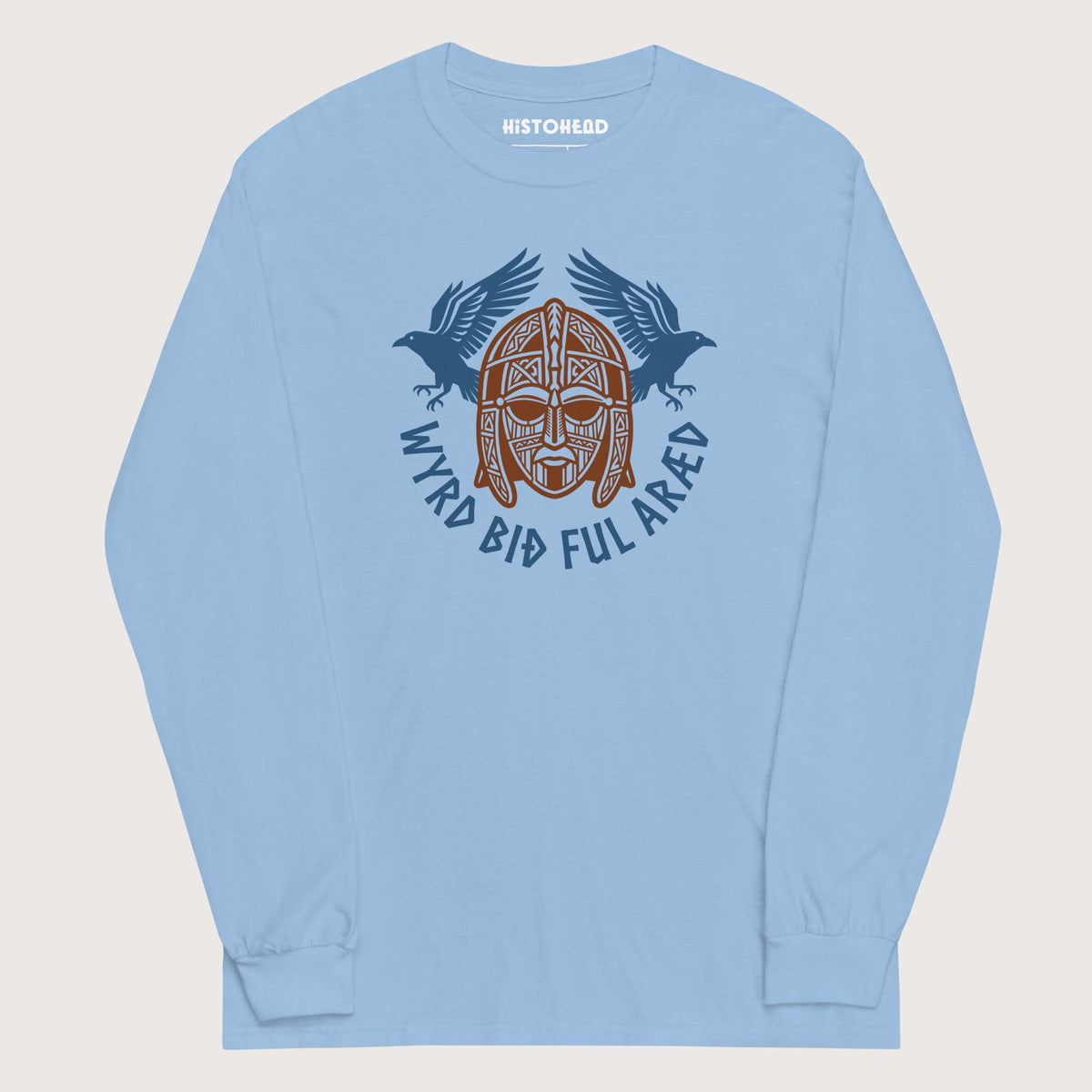 Light Blue Wyrd Bið Ful Aræd Sutton Hoo Helmet Edition - Long Sleeve - history buff gift by HistoHead