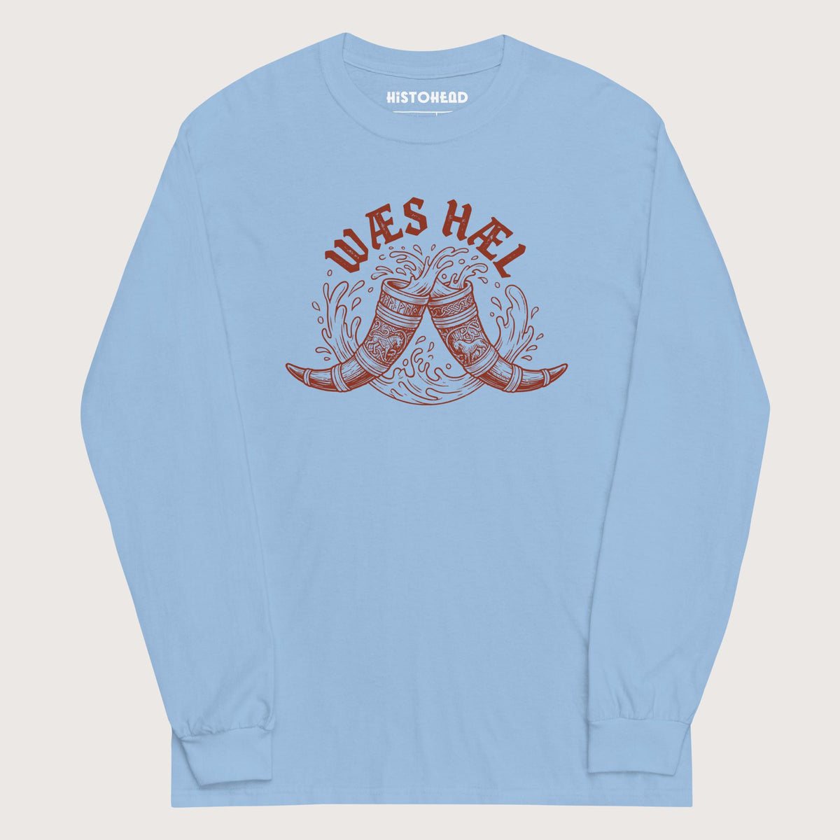 Light Blue Wæs Hæl - Long Sleeve - history buff gift by HistoHead
