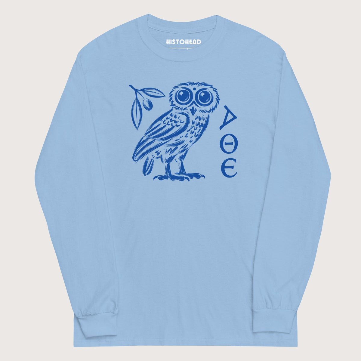 Light Blue Owl of Athena - Long Sleeve - history buff gift by HistoHead