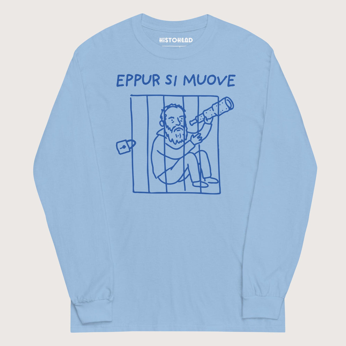 Light Blue Galileo Galilei And Yet It Moves - Long Sleeve - history buff gift by HistoHead