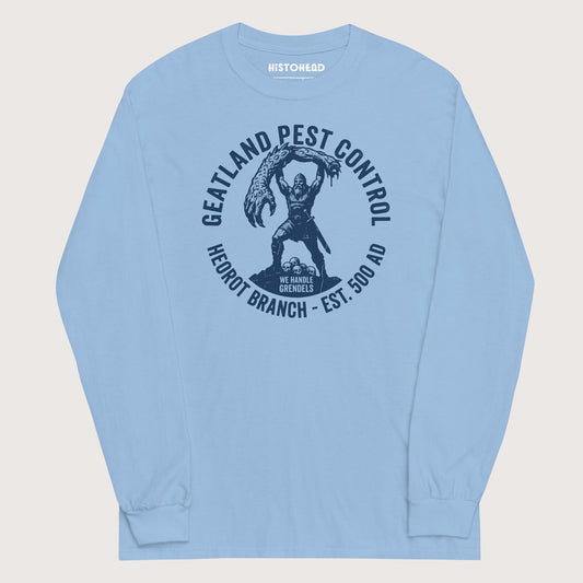 Light Blue Geatland Pest Control - Long Sleeve - history buff gift by HistoHead