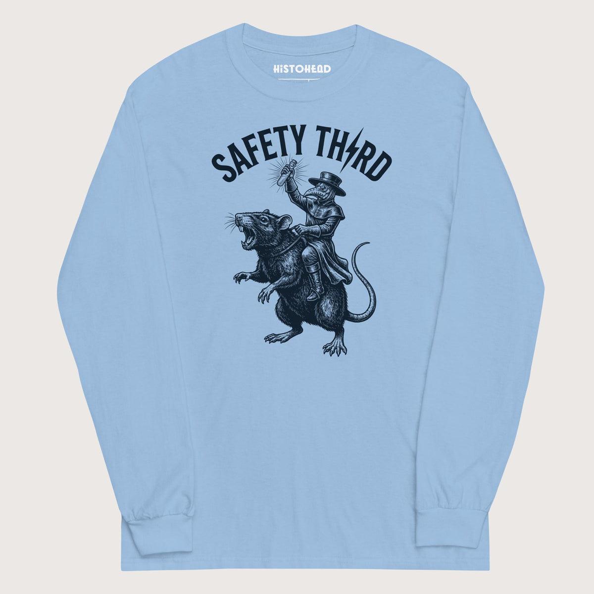 Light Blue Plague Doctor Safety Third - Long Sleeve - history buff gift by HistoHead